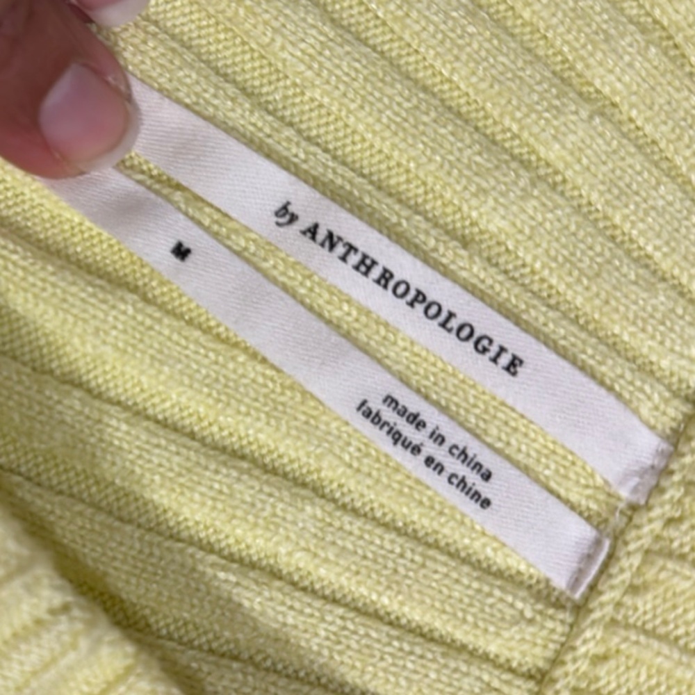 Anthropologie Yellow Ribbed Tank Top - Picture 3 of 5